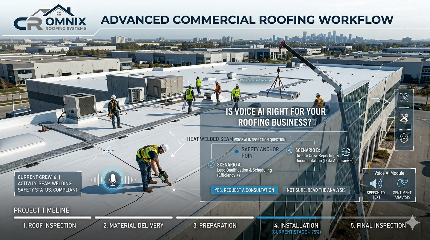 Roofing company dispatcher using Voice AI for after-hours lead capture and estimate scheduling