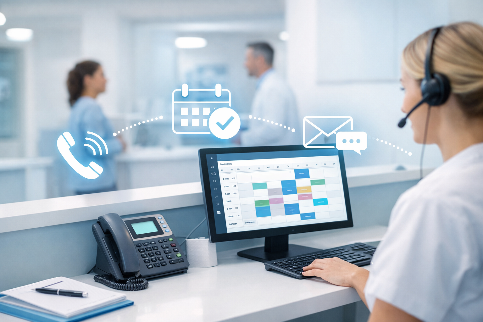 Dental front desk using Voice AI for appointment booking and patient communication